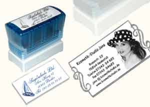 Stempel mit Foto, Logo, Text
